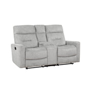 Home Elegance Lyndon Gray Double Reclining Love Seat with Console