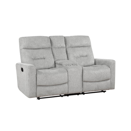 Home Elegance Lyndon Gray Double Reclining Love Seat with Console