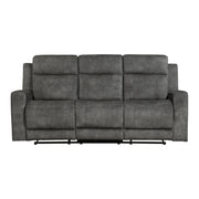 Home Elegance Muncie Brown Gray Double Reclining Sofa