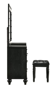 New Classic Furniture Valentino Black Vanity Table Stool