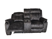 New Classic Furniture Park City Slate Gray Power Console Loveseat