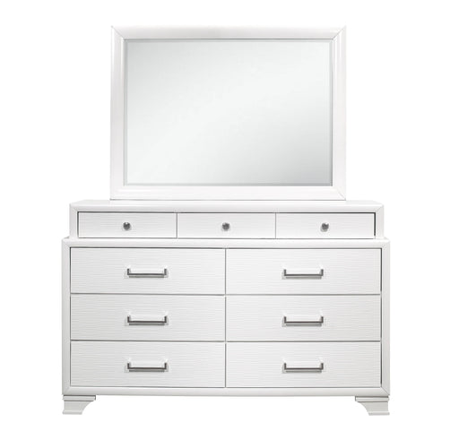 Global Furniture Jordyn White Glass Mirror
