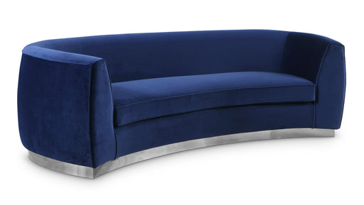 Meridian Furniture Julian Navy Velvet Chrome Sofa