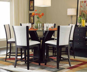 Home Elegance Daisy White Espresso 7pc Counter Height Set