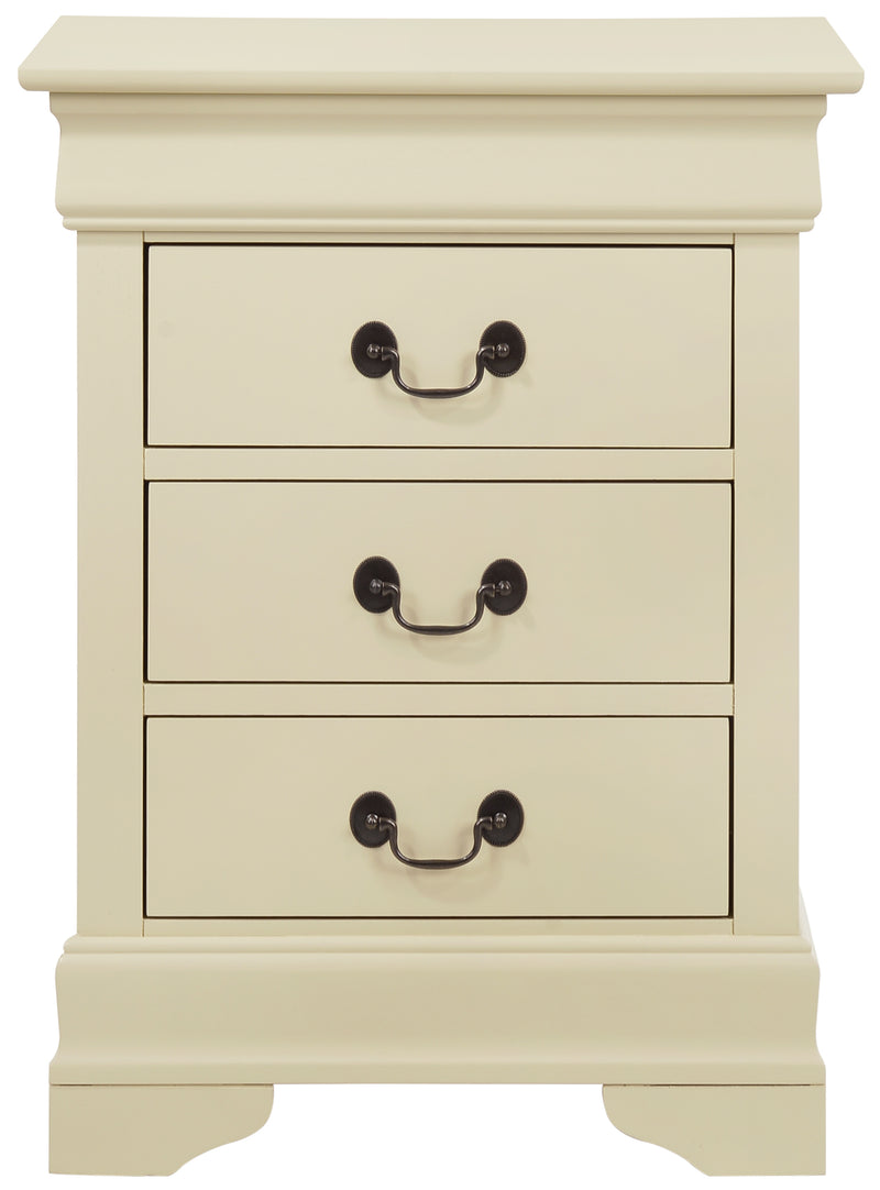 Glory Furniture Louis Phillipe Pink 3 Drawers Nightstand