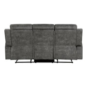 Home Elegance Muncie Brown Gray Double Reclining Sofa