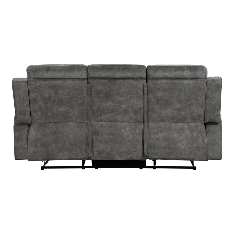 Home Elegance Muncie Brown Gray Double Reclining Sofa