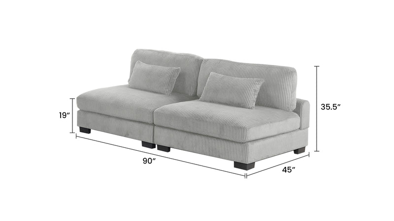 Galaxy Home Bentley Cream Setup 2 Sectional