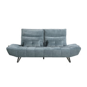 Home Elegance Quonsett Blue Sofa with Adjustable Headrests