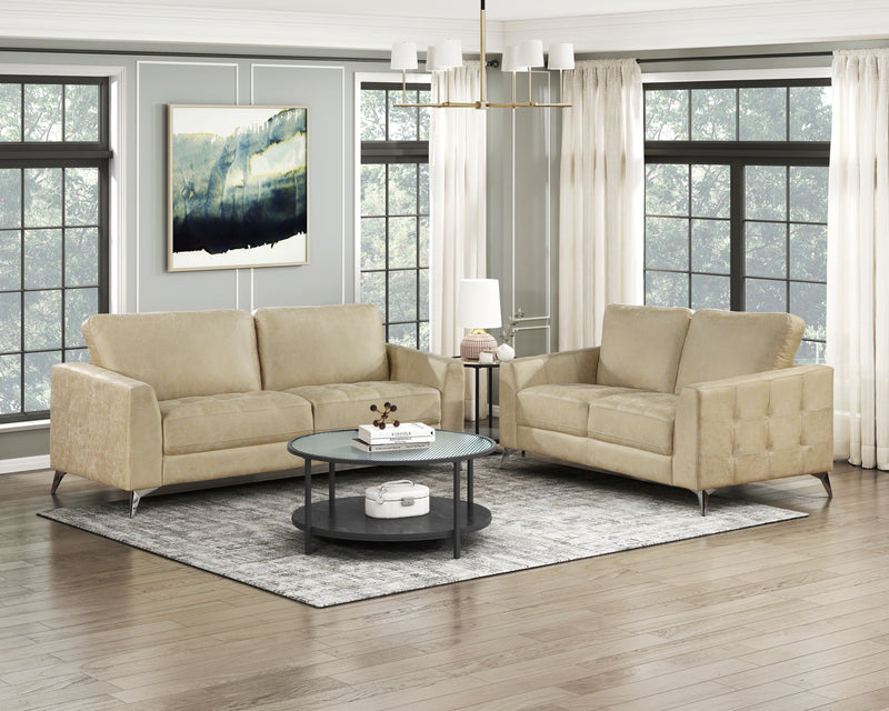 Home Elegance Cazon Brown Gray Love Seat