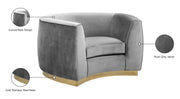 Meridian Furniture Julian Black Velvet Gold Chair