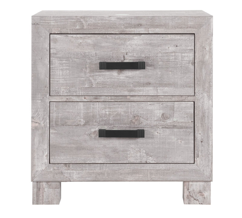 Global Furniture Nolan Grey Nightstand with Wireless Charger