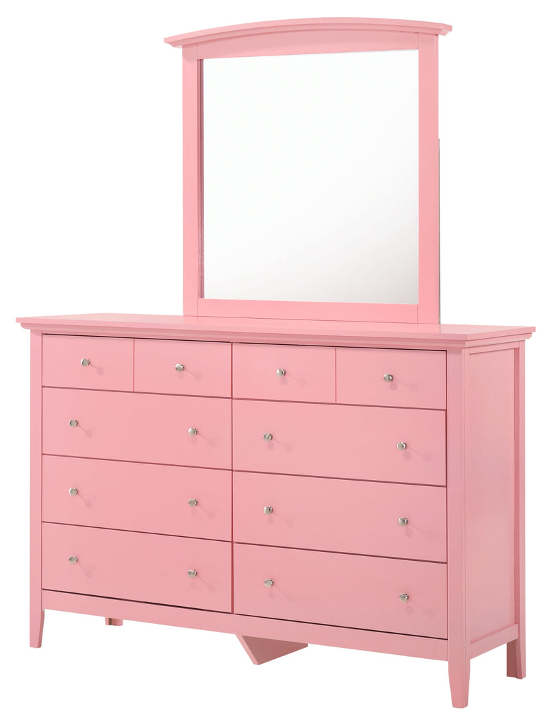 Glory Furniture Hammond Pink Dresser and Mirror Casual