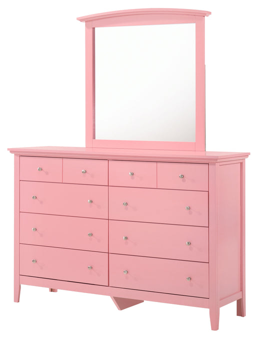 Glory Furniture Hammond Pink Dresser and Mirror Casual
