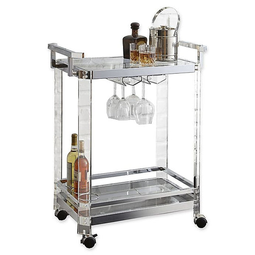 Steve Silver Aerin Silver Chrome Server Cart