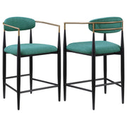 2 Coaster Furniture Tina Green Fabric Counter Chairs