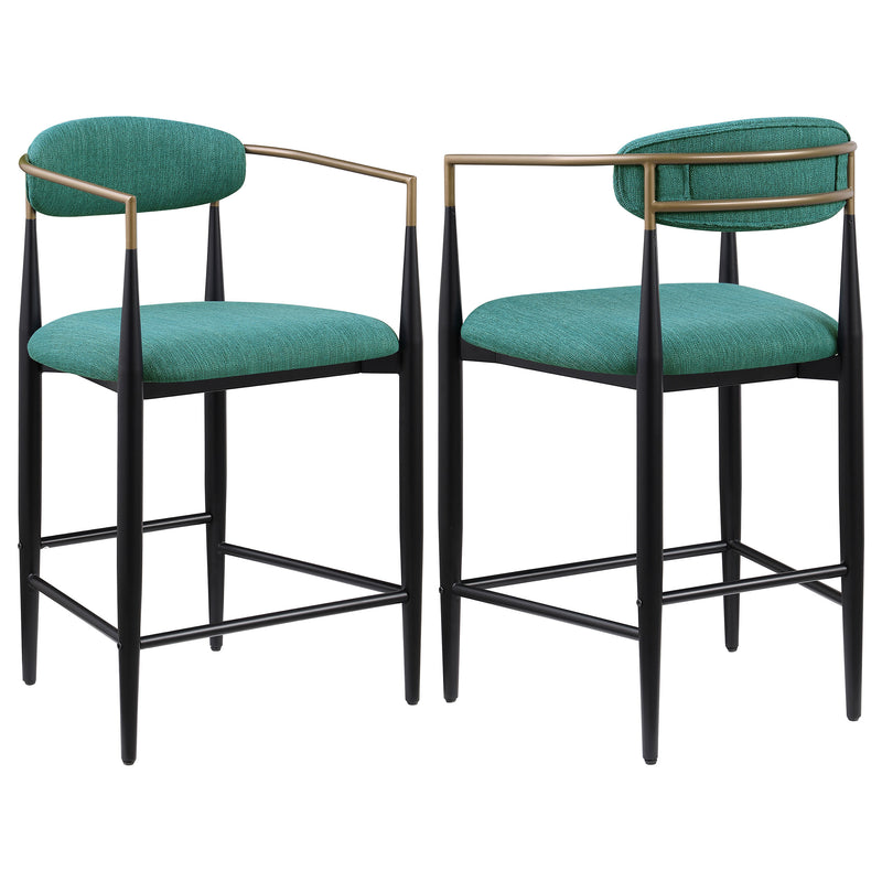 2 Coaster Furniture Tina Green Fabric Counter Chairs