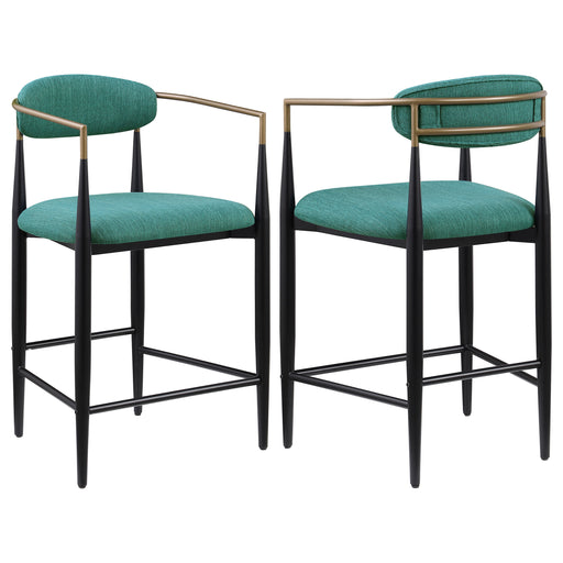 2 Coaster Furniture Tina Green Fabric Counter Chairs
