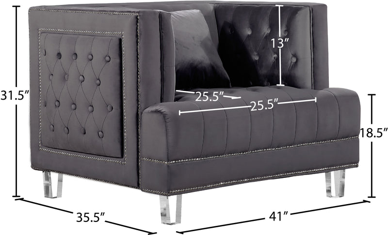 Meridian Furniture Lucas Black Velvet Chair