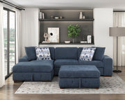 Home Elegance Raife Gray 3pc Sectional with Left Chaise and Ottoman