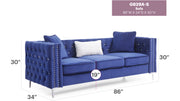 Glory Furniture Paige Gray Velvet Sofa
