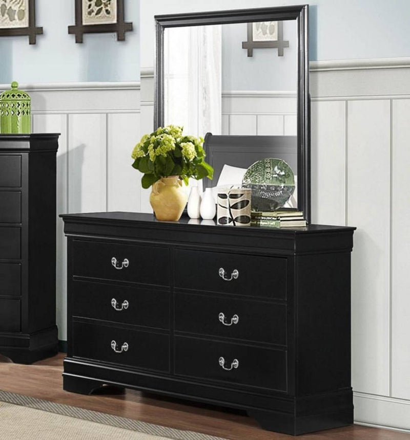 Home Elegance Mayville White Dresser and Mirror