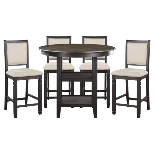 Home Elegance Asher Brown Black Beige 5pc Counter Height Set