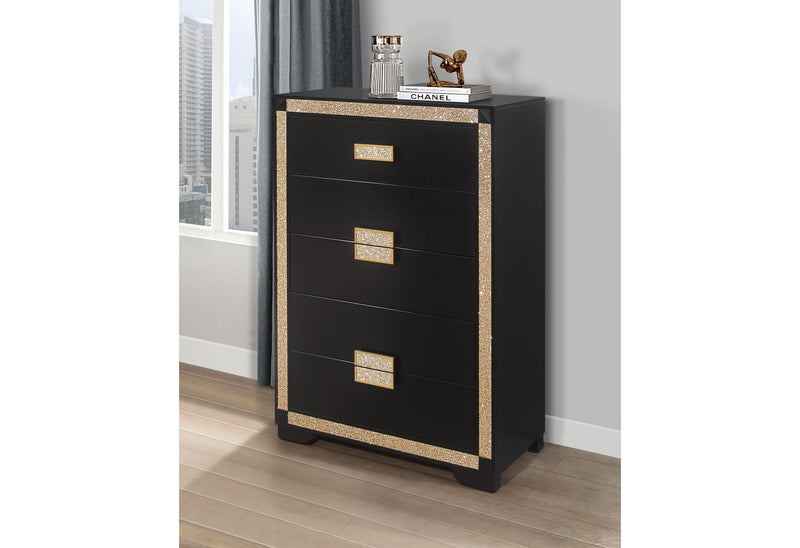 Global Furniture Blake Black Gold Chest