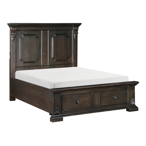 Home Elegance Cornwall Espresso King Platform Bed with Footboard Storage