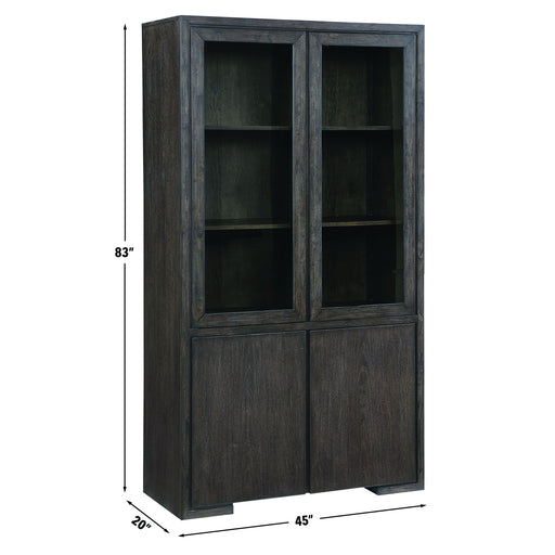 Steve Silver Evan Brown Glass Doored Curio