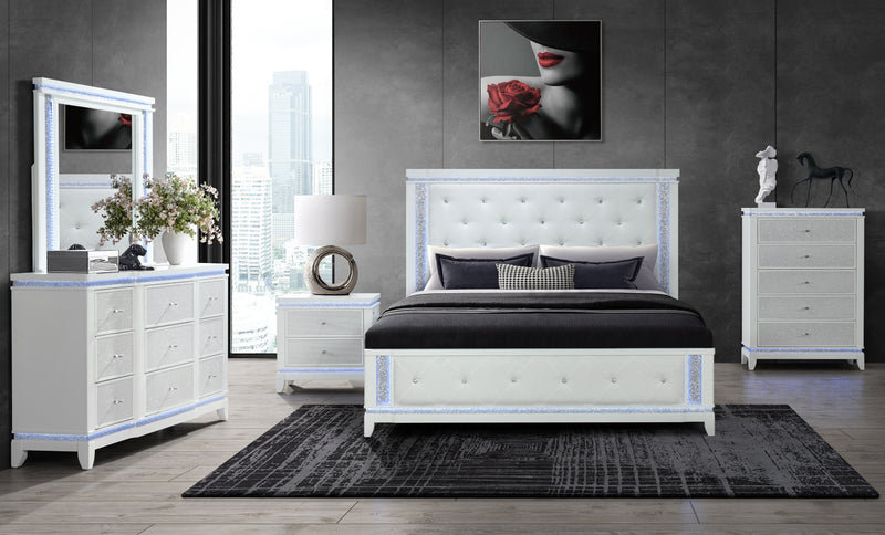 Global Furniture Alina White Chest with LED