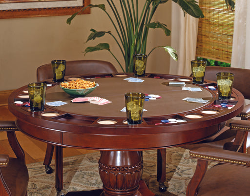 Steve Silver Tournament Cherry Brown 5pc Dining Game Table Set