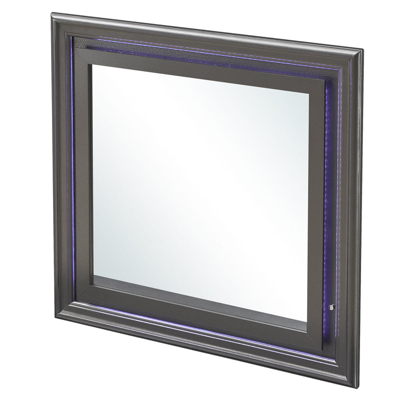 Glory Furniture Verona Metalic Black Dresser and Mirror