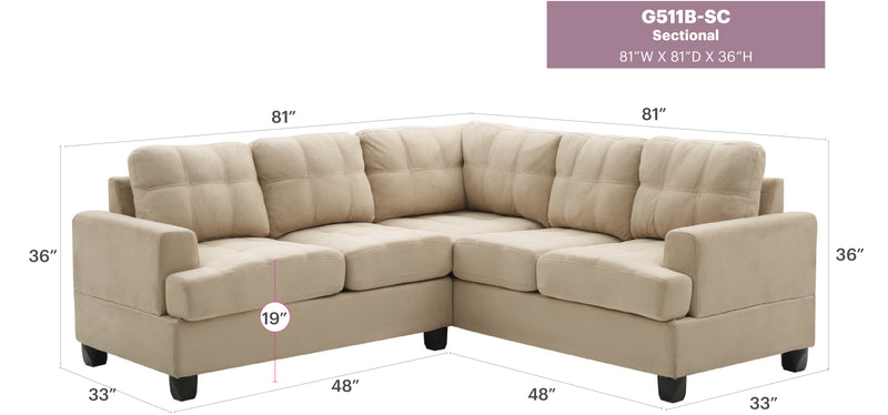 Glory Furniture Sandridge Gray Sectional