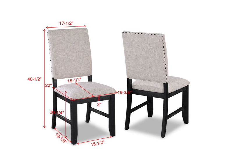 2 Crown Mark Regent Charcoal Black Side Chairs
