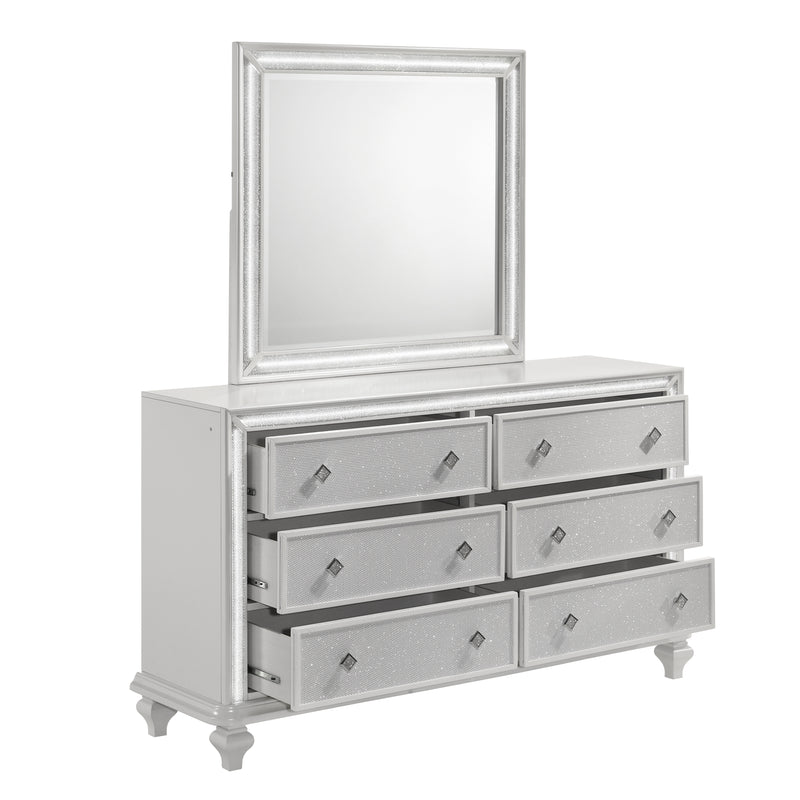 New Classic Furniture Stardust White Dresser and Mirror
