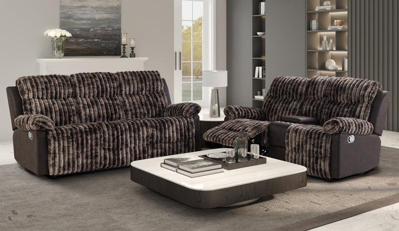 Global Furniture U6028 Brown Console Reclining Loveseat