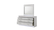 Galaxy Home Glam White Dresser and Mirror