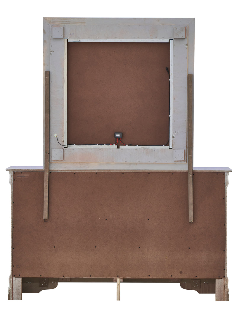 Glory Furniture Verona Metalic Black Dresser and Mirror