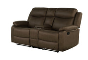 Global Furniture U6026 Dark Brown Console Reclining Loveseat