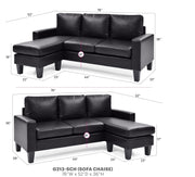 Glory Furniture Jenna Black Sofa Chaise