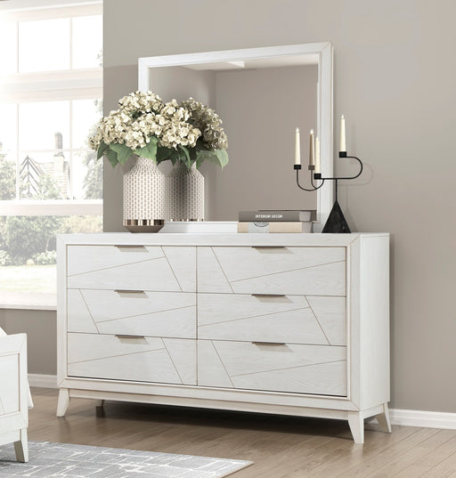 Home Elegance Asteria White Dresser And Mirror