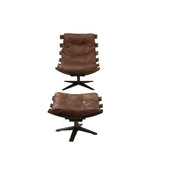 Acme Furniture Gandy Retro Brown Chair and Ottoman Set
