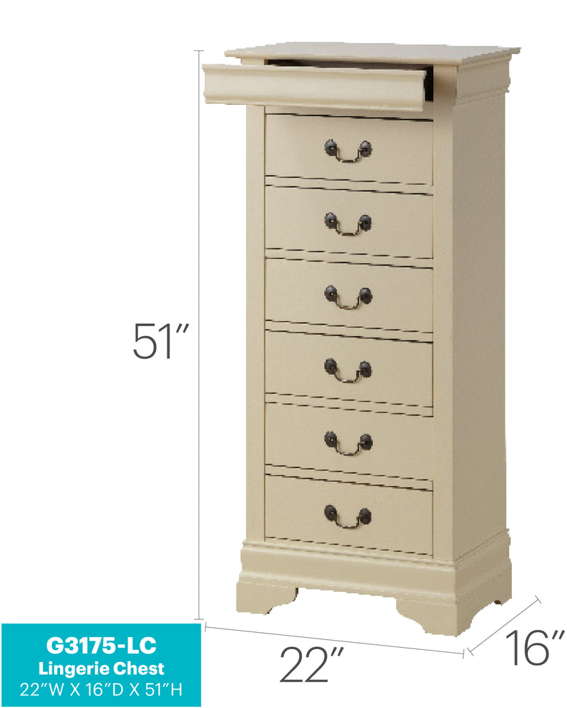 Glory Furniture Louis Phillipe Oak Lingerie Chest