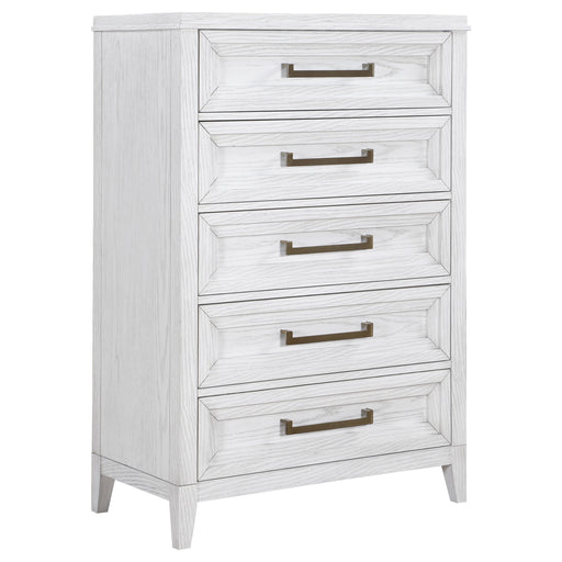 Coaster Furniture Marielle Distressed White 5 Drawer Chest