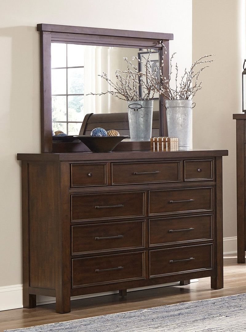 Home Elegance Logandale Brown Dresser And Mirror