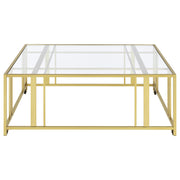 Coaster Furniture Adri Matte Brass Square Coffee Table