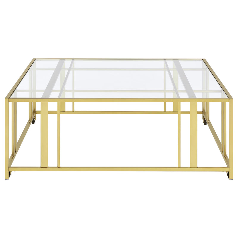 Coaster Furniture Adri Matte Brass Square Coffee Table