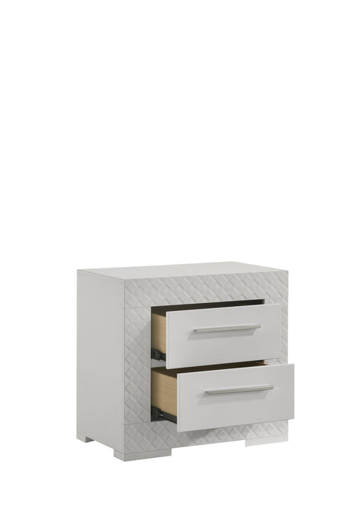 Galaxy Home Blanca White 2 Drawer Nightstand