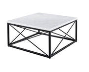 Steve Silver Skyler White Marble Top Square Coffee Table